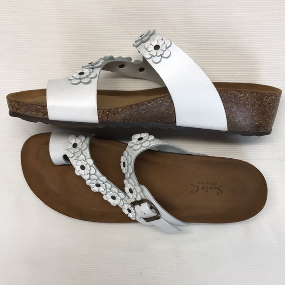 Woman’s Sandals made in Italy with cork and suede footbed - Picture 2 of 15